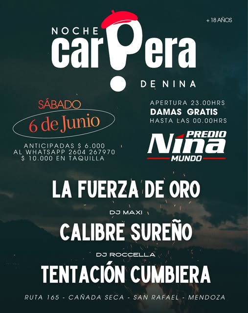 NOCHE CARPERA en el Predio NinaMundO 🔥